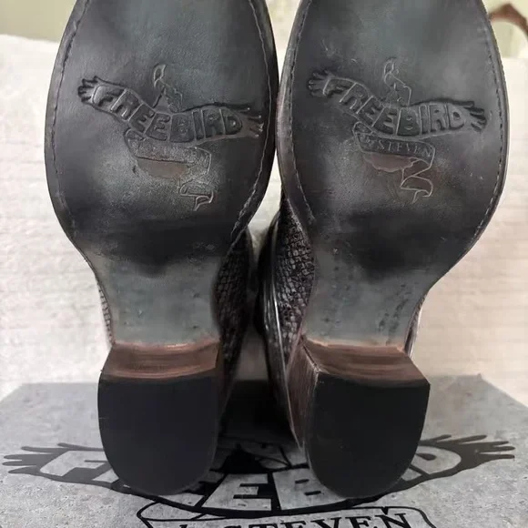 Freebird Snakeskin Pattern Ankle Booties - Picture 5 of 5